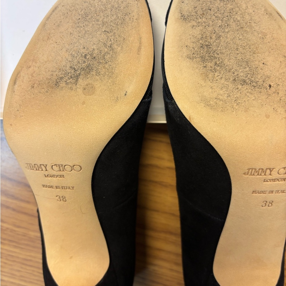 Jimmy Choo Wetlook Suede/Mesh Black - Picture 13 of 13